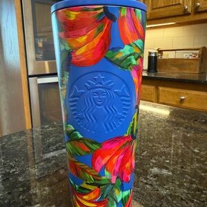 Starbucks Tropical Blue 2025 limited edition 24 oz Farm Rio Tumbler no straw